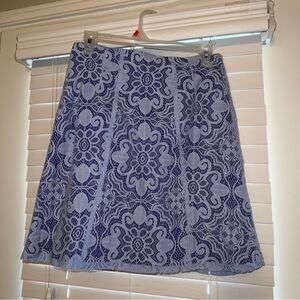 Blue Lace Pencil Skirt